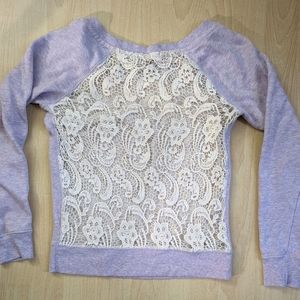 Garage lace back sweater xs